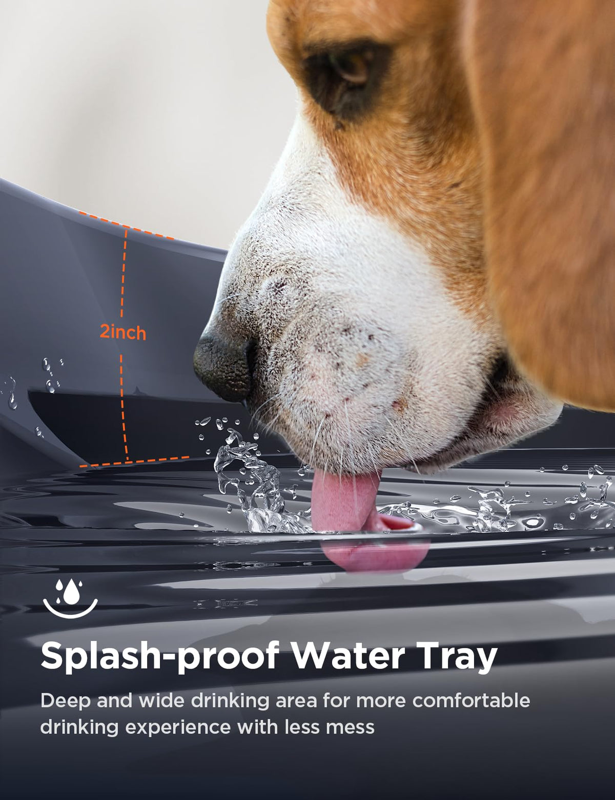 7L/1.8Gal Dog Water Fountain for Large Dog