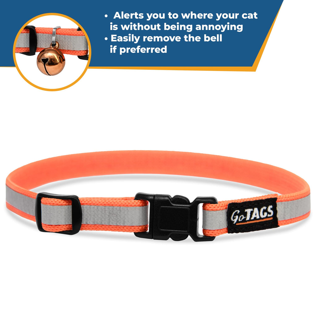 GoTags Personalized Reflective Engraved Cat Collar