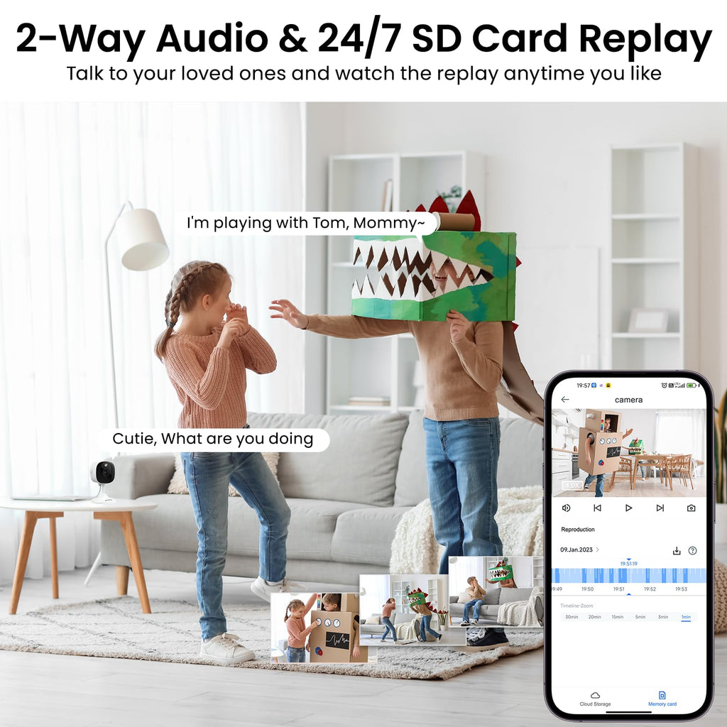 AOQEE 2K Cameras for Home Security, Indoor/Outdoor, Full Color, C1