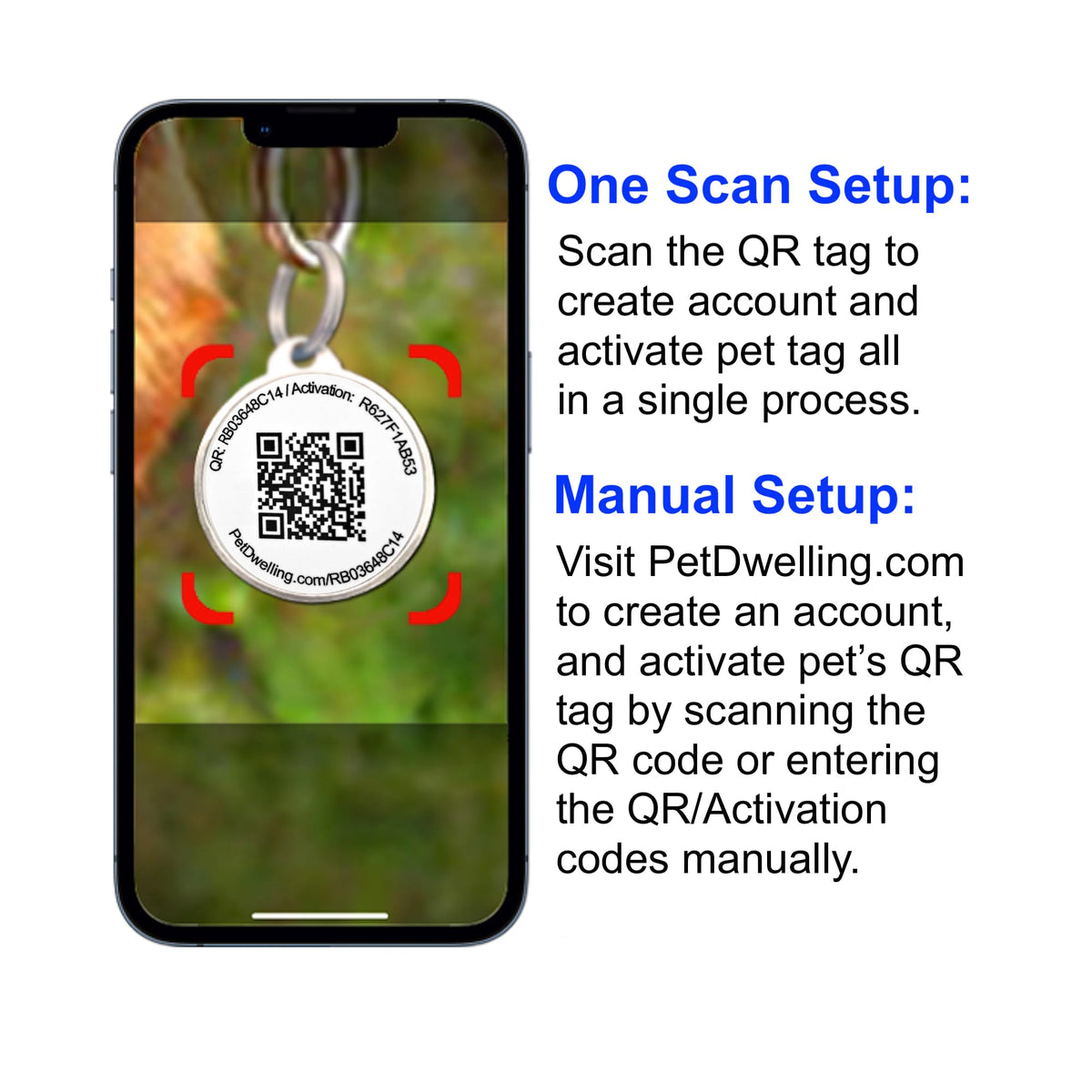 Pet Dwelling Easy Scan QR Code Pet ID Tag for Dogs & Cats