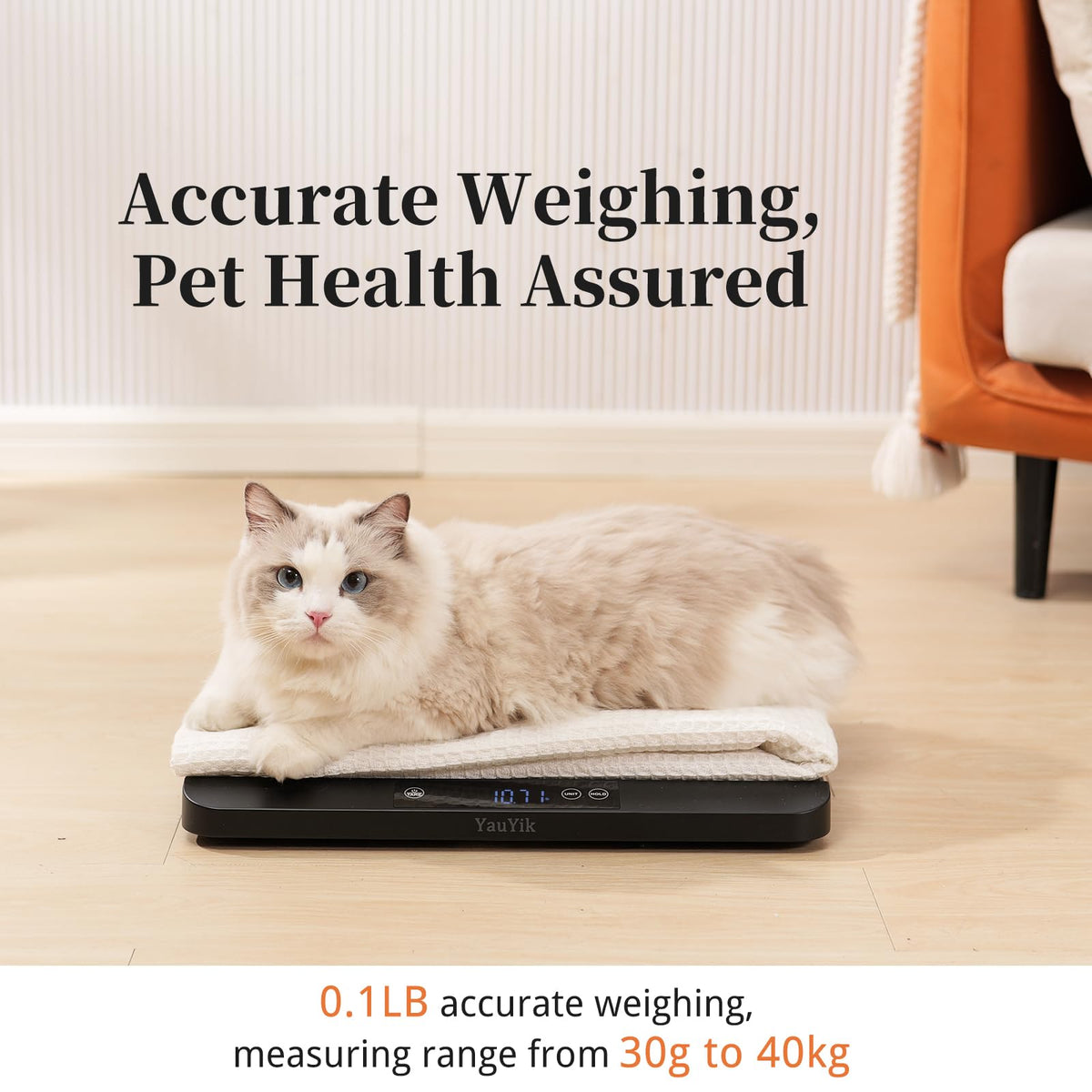 YauYik Digital Pet Scale, Baby Scale with Non-Slip Mat, Up to 88lb