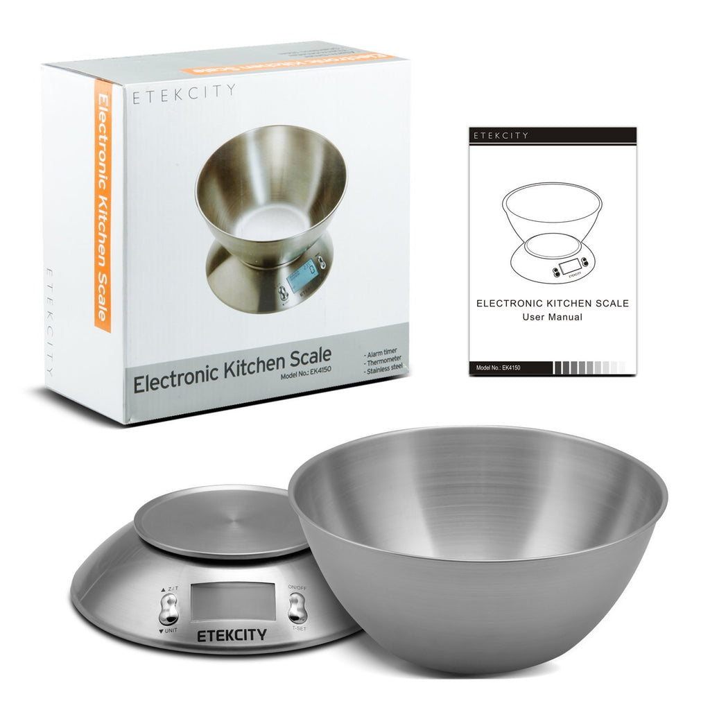 Etekcity Food Scale with Bowl, Timer and Temperature, Grams and Ounces
