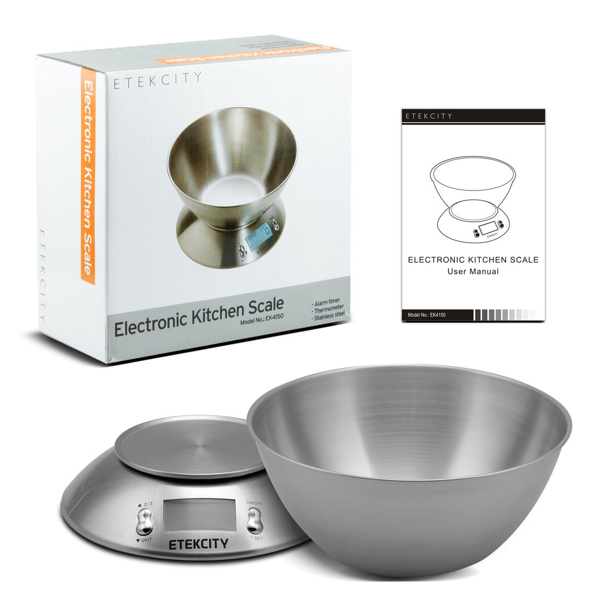 Etekcity Food Scale with Bowl, Timer and Temperature, Grams and Ounces
