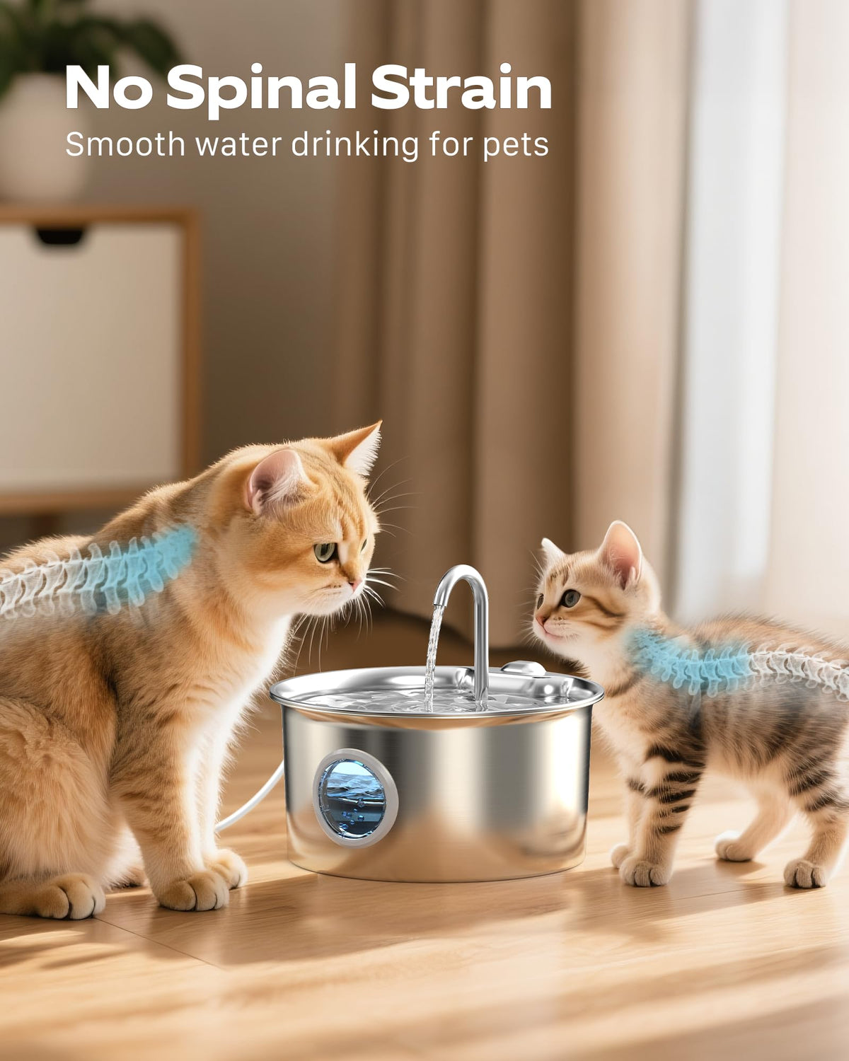 ATMZIQXR Stainless Steel Cat Water Fountain