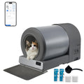 Self-Cleaning Cat Litter Bowl, Large Capacity Automatic Cat Toilet, APP Smart Control, Multi-Indicator Monitor, Includes Litter Mat and Accessories Set