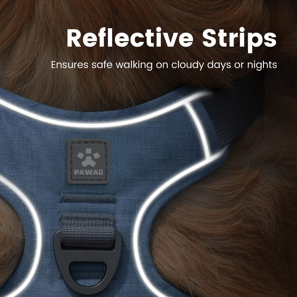 Pawaii Silicone Dog ID Tag & No-Pull Harness Set