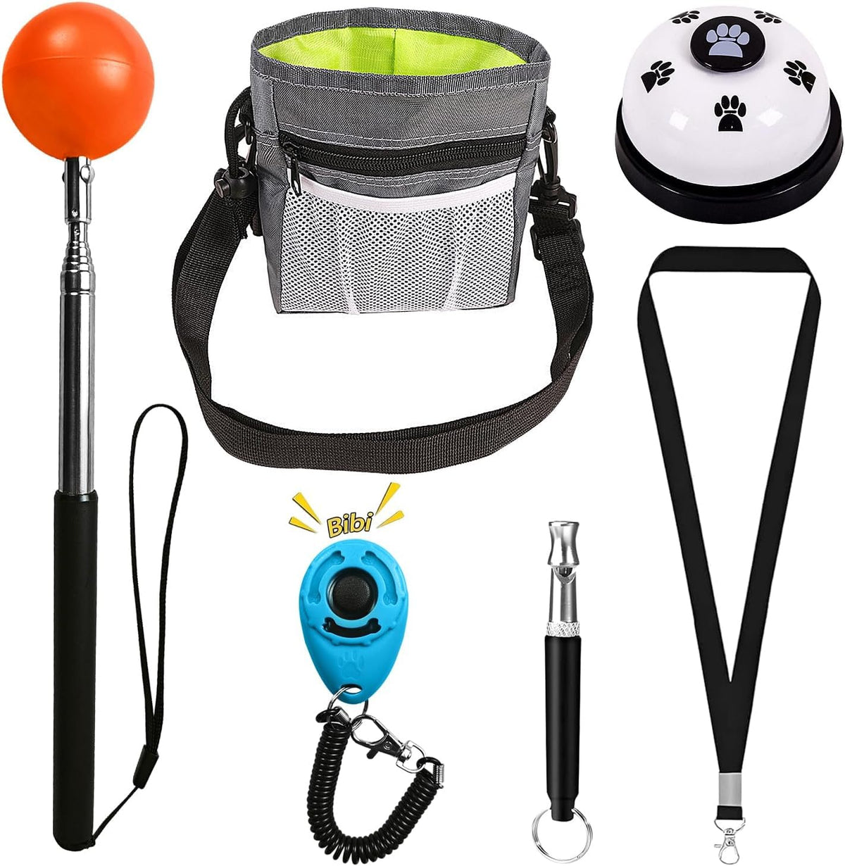 Pet Training Kit with Clicker, Target Stick, Whistle & Treat Pouch