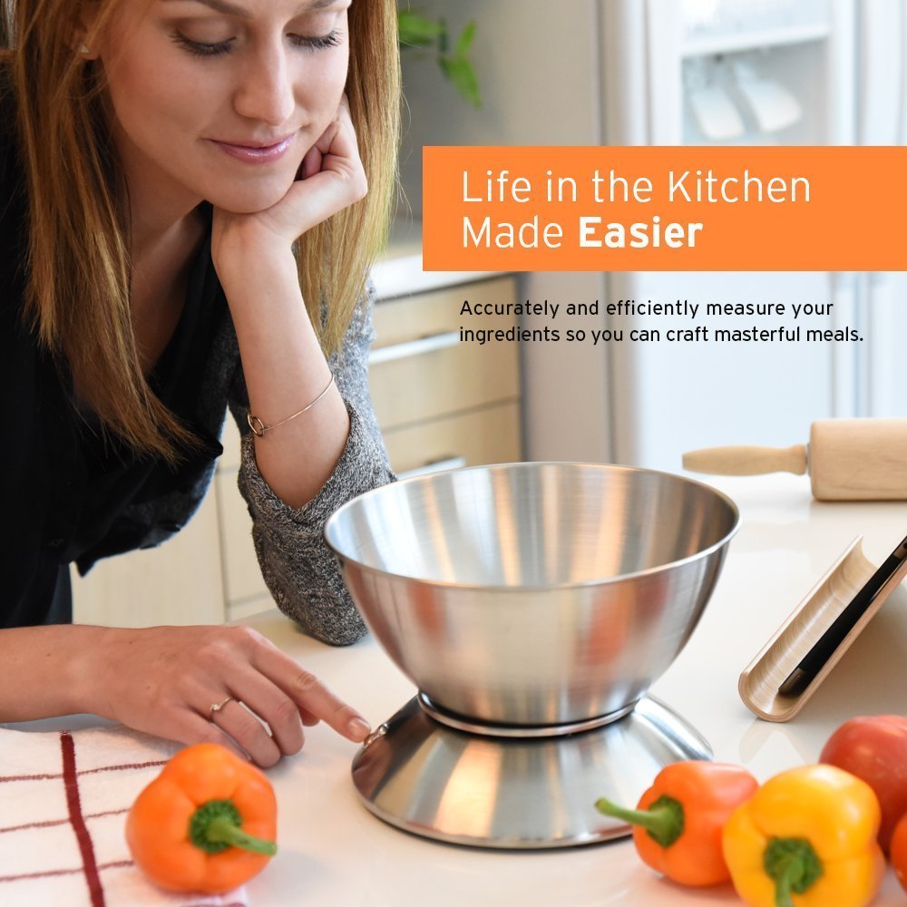 Etekcity Food Scale with Bowl, Timer and Temperature, Grams and Ounces