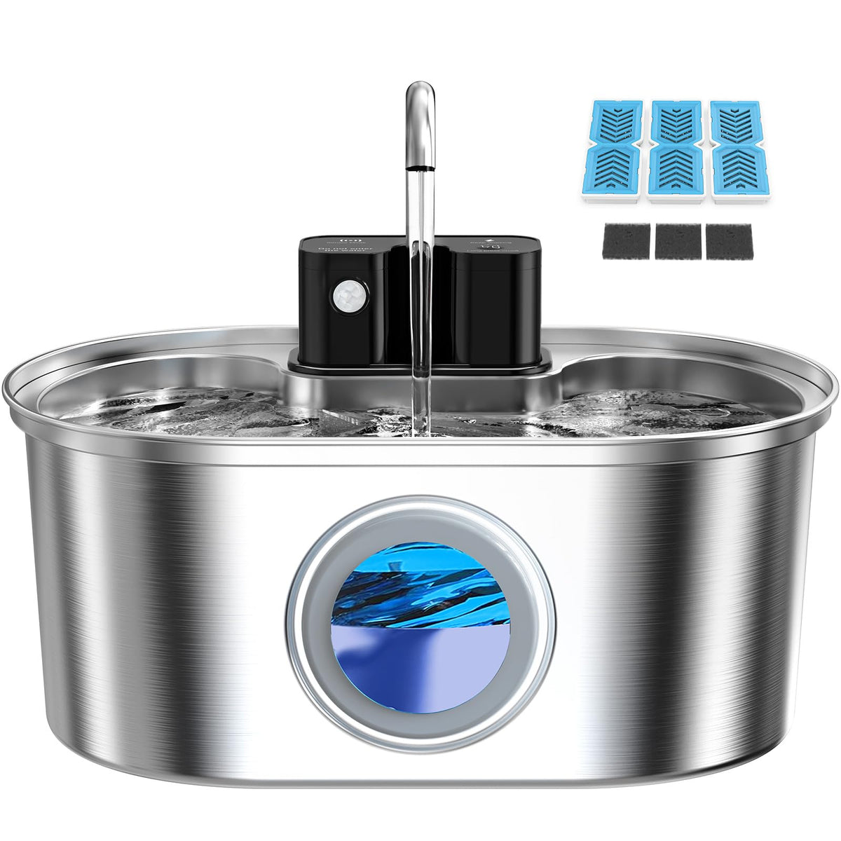 PEKTACO Wireless Cat Water Fountain for Fresh Drinking
