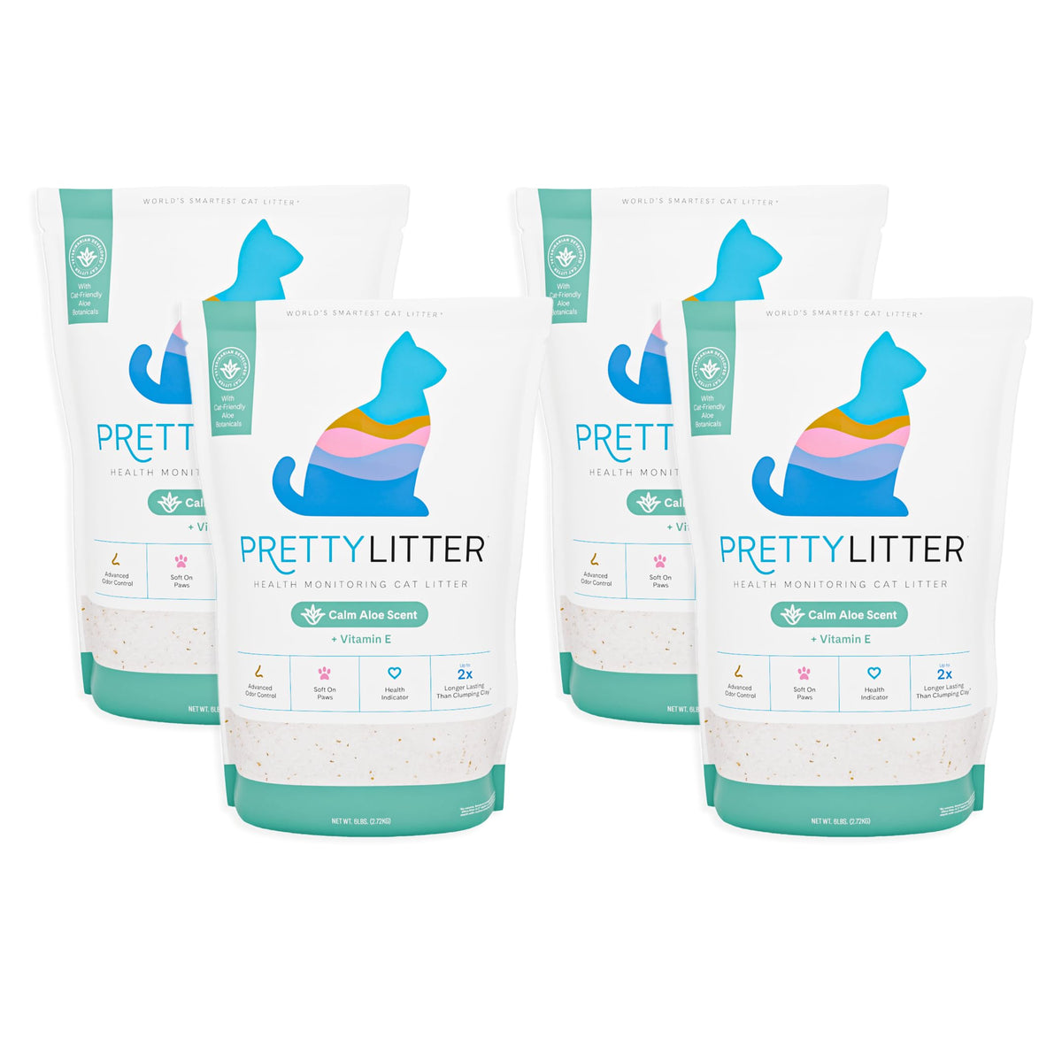 PrettyLitter Health Monitoring Cat Litter | Non Clumping, Low Tracking, Color Changing Silica Gel Crystals, Odor Control