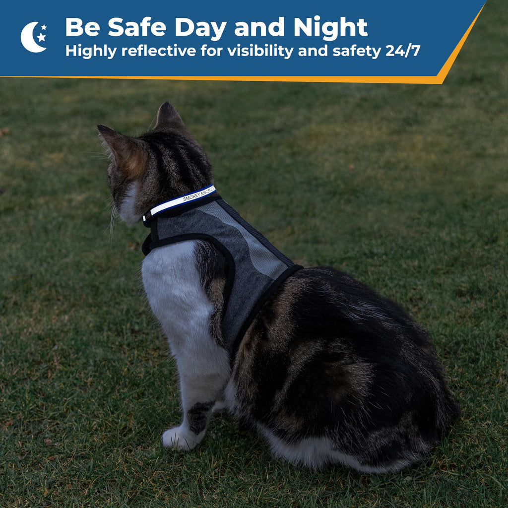 GoTags Personalized Reflective Engraved Cat Collar