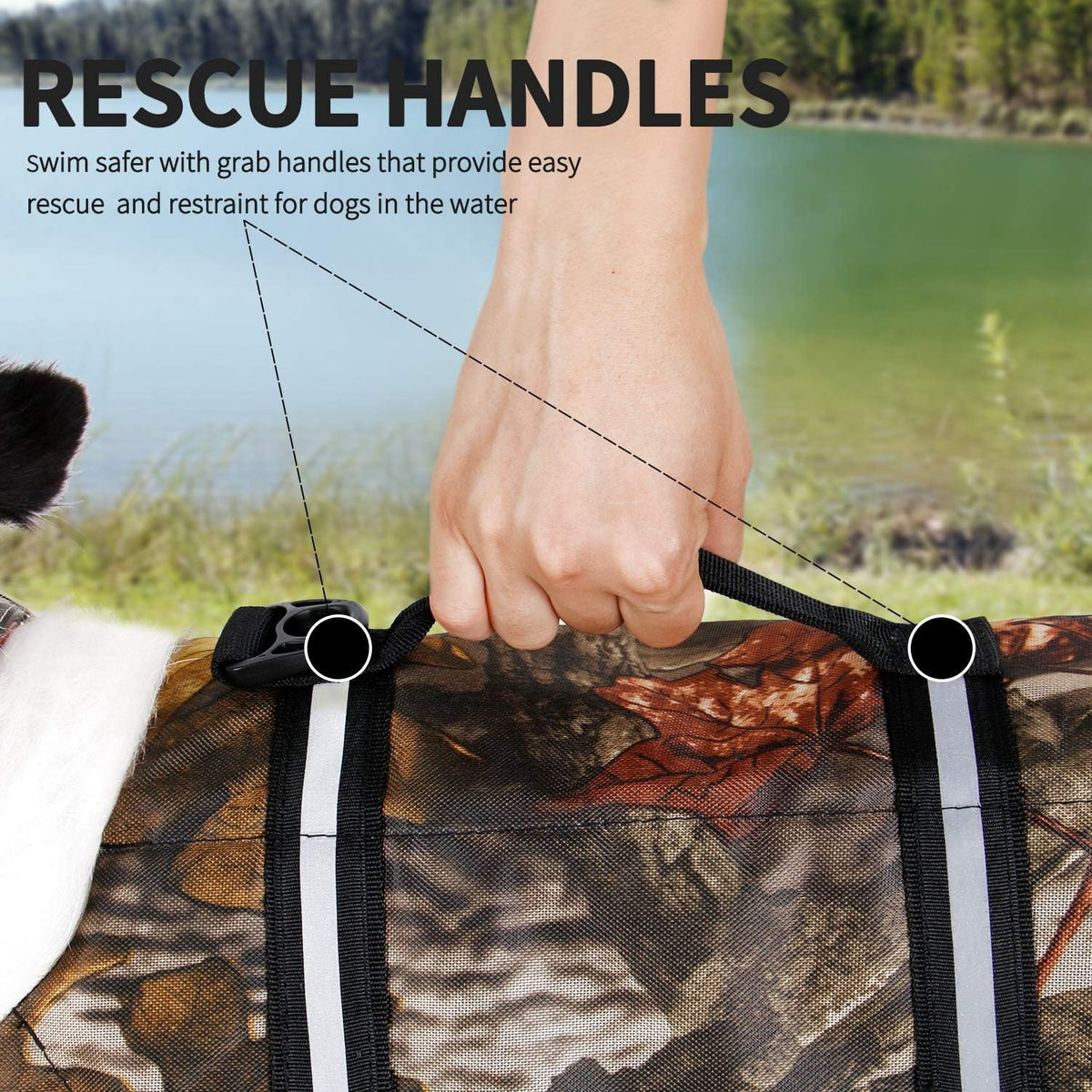 Camouflage Dog Life Jacket with Adjustable Safety Buckles