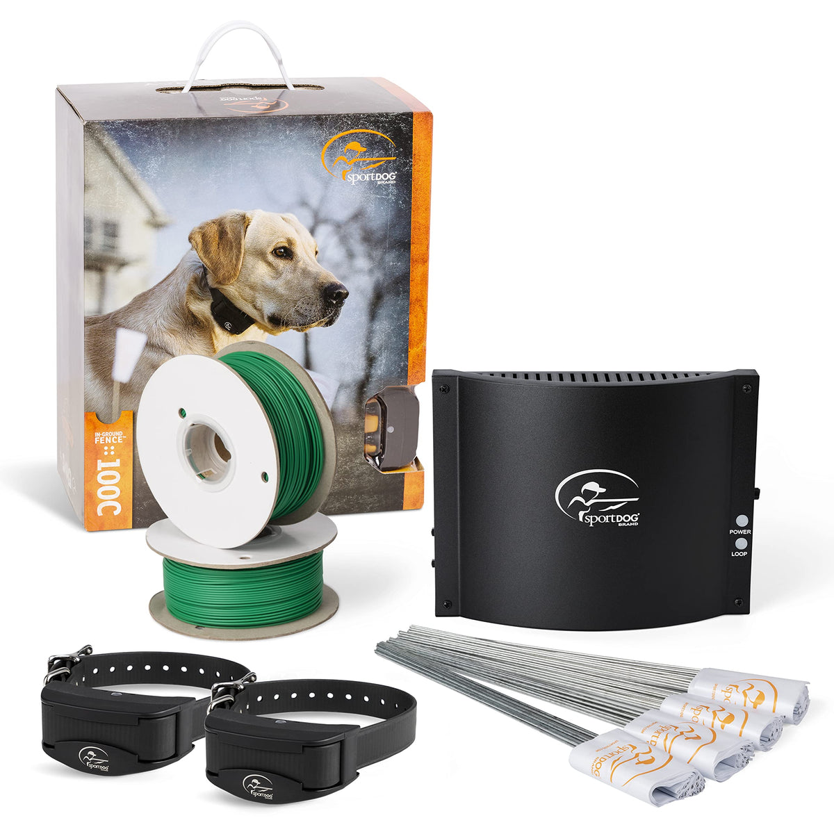 SportDOG Brand Rechargeable In-Ground Fence Systems – from the Parent Company of INVISIBLE FENCE Brand - Underground Wire Electric Fence - Tone, Vibration, & Static - 100 Acre Capability