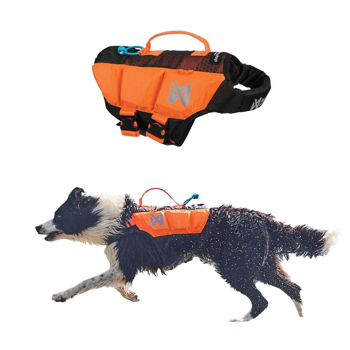 Non-stop Dogwear Protector Life Jacket, Black/Orange
