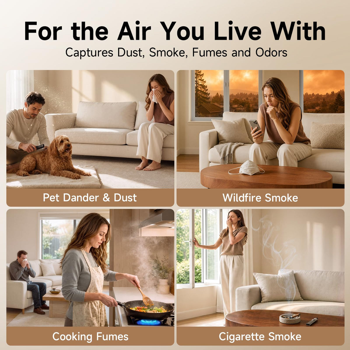 Provirtec Pet Air Purifier with Odor & PM2.5 Sensors