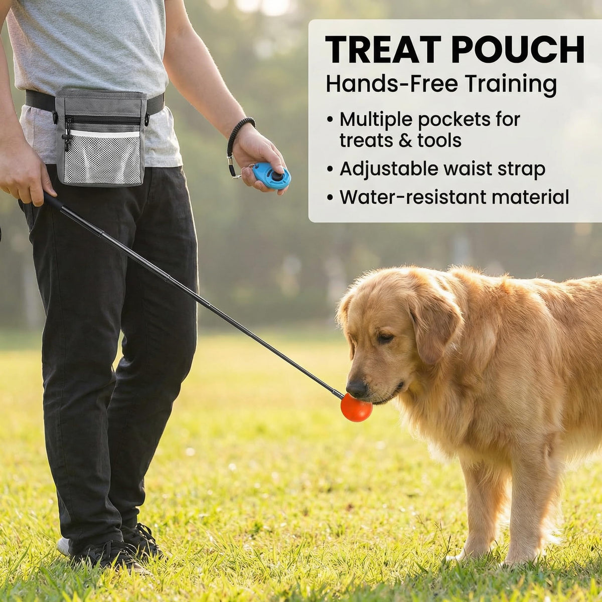 Pet Training Kit -Target Stick,Training Clicker,Whistle,Bell,Treat Pouch- Dog Training Equipment Tools, Agility Training Lure Course For Dogs,Cat Toilet Trainer Kit, Kitten Puppy Behavior Aids Trick