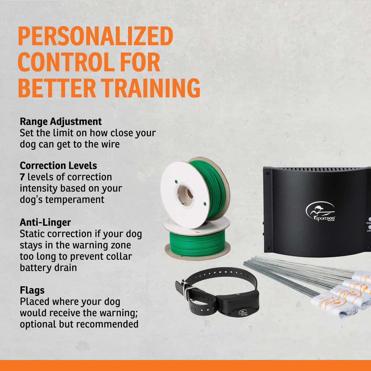 SportDOG Brand Rechargeable In-Ground Fence Systems – from the Parent Company of INVISIBLE FENCE Brand - Underground Wire Electric Fence - Tone, Vibration, & Static - 100 Acre Capability