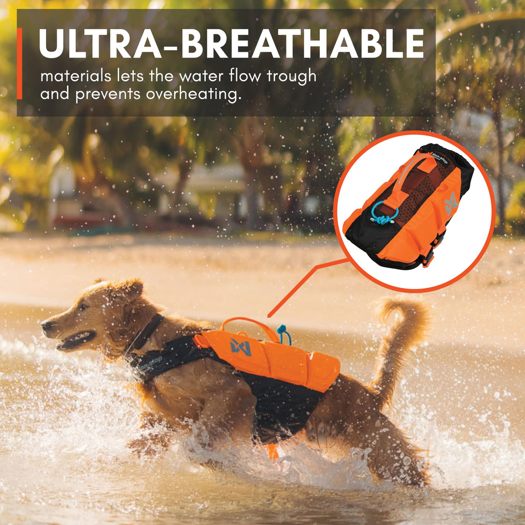 Non-stop Dogwear Protector Life Jacket, Black/Orange