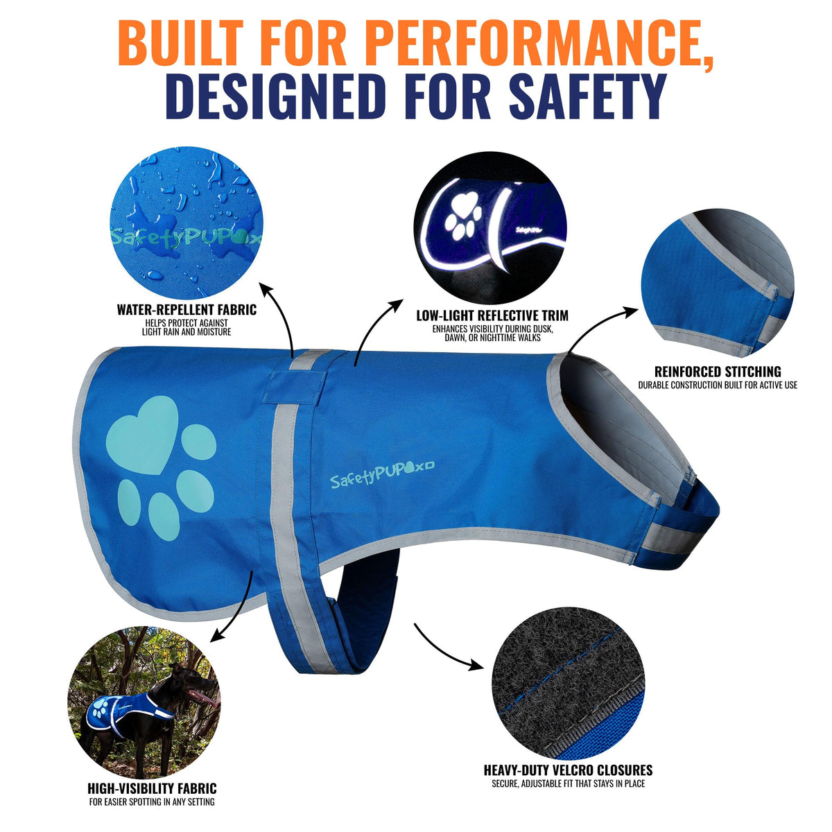 Reflective Hi-Vis Dog Safety Vest for Night Walks