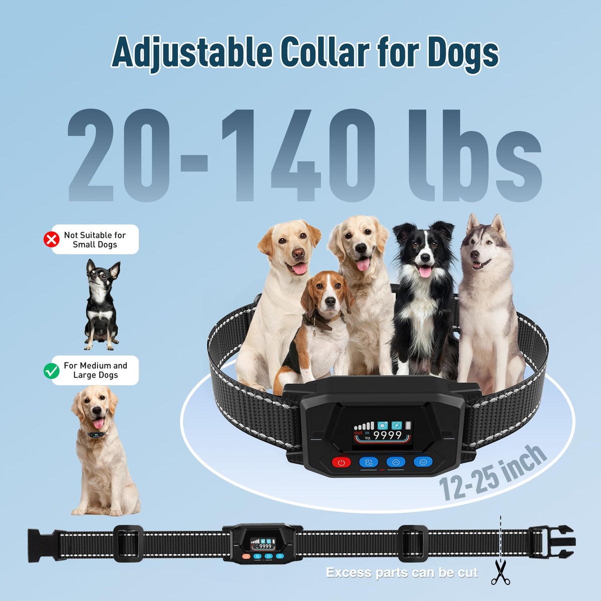 PUPKIDS GPS Wireless Dog Collar Fence - Adjustable Training Collar Warning Strength Radius Up to 33-9999 Yards