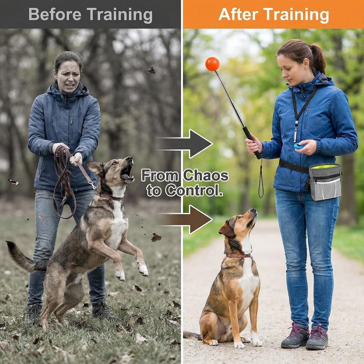 Pet Training Kit -Target Stick,Training Clicker,Whistle,Bell,Treat Pouch- Dog Training Equipment Tools, Agility Training Lure Course For Dogs,Cat Toilet Trainer Kit, Kitten Puppy Behavior Aids Trick