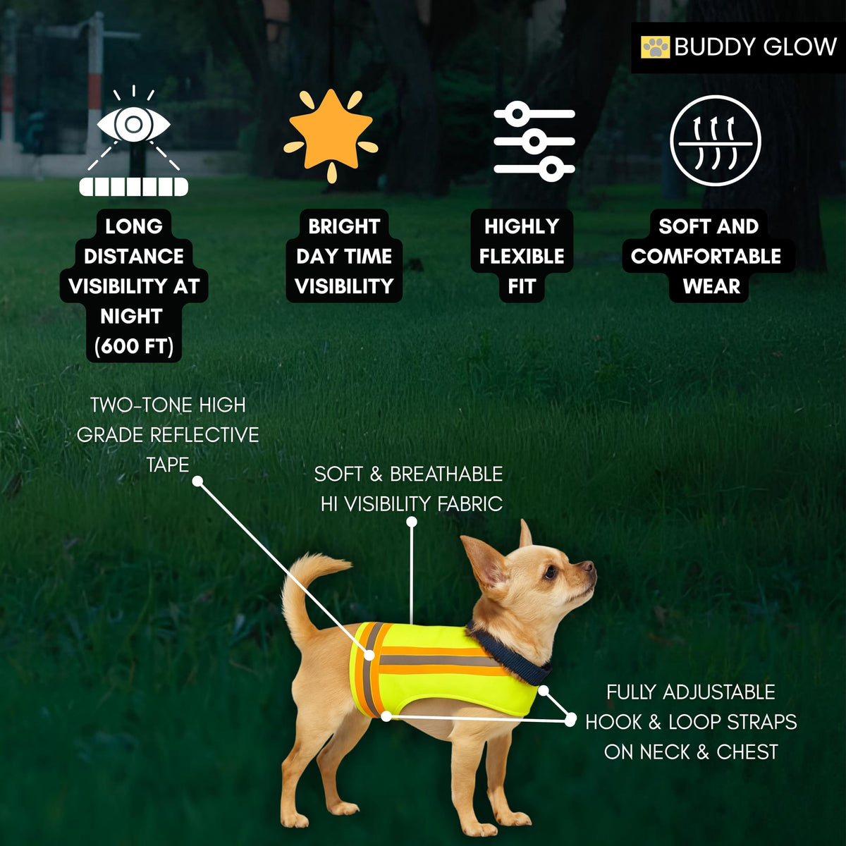 High-Visibility Reflective Dog Safety Vest for Outdoors