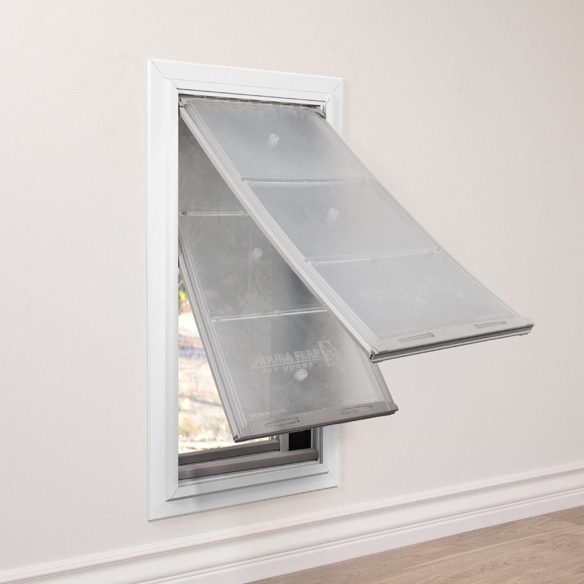 Endura Flap Pet Door for Walls in White | Single Flap & Double Flap | Extra Insulated & Cold Weather Dog Door | Aluminum Frame, Telescoping Tunnel, & Locking Cover | Small, Medium, Large, Extra Large
