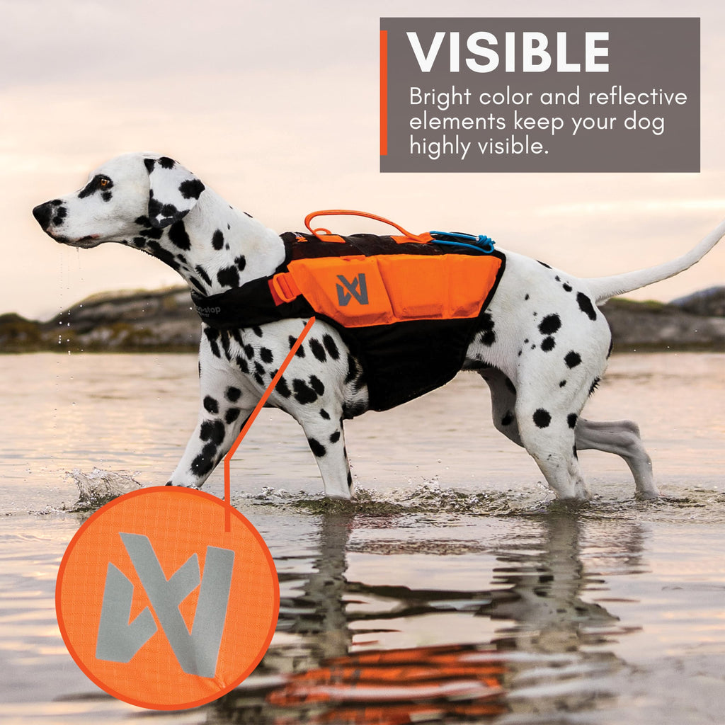 Non-stop Dogwear Protector Life Jacket, Black/Orange