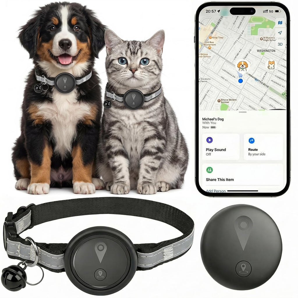 GPS Pet Tracker for Dogs & Cats, Smart Collar with Real-Time Location