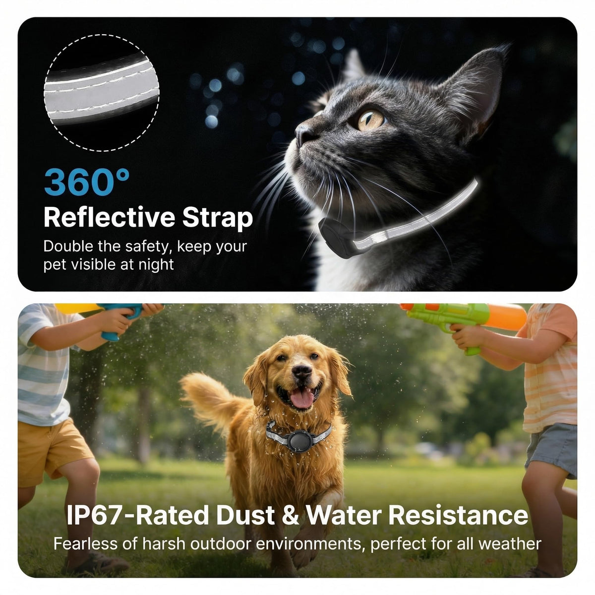 GPS Pet Tracker for Dogs & Cats, Smart Collar with Real-Time Location