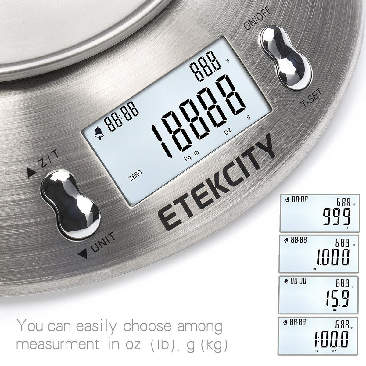 Etekcity Food Scale with Bowl, Timer and Temperature, Grams and Ounces