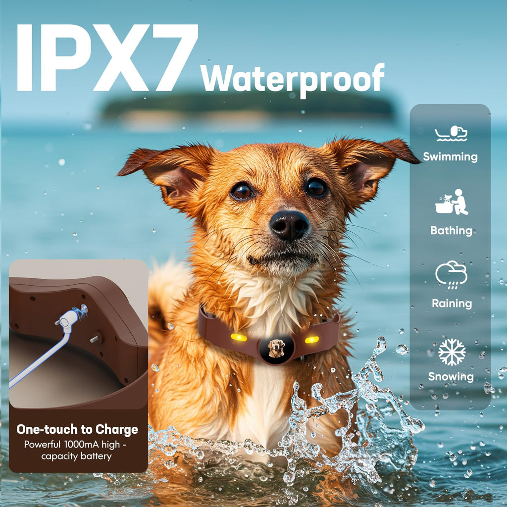 GPS Wireless Dog Fence Collar with Free App, Smart Portable Electric Dog Fence, 64-3280ft Adjustable Boundary, Rechargeable IP7 Waterproof, for Small Medium Large Dogs Outdoor Use