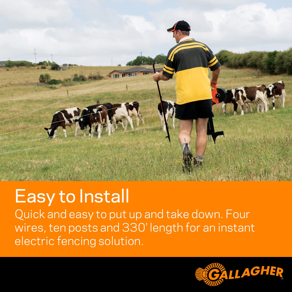 Gallagher Smart Fence 2 Portable Electric Fence for Livestock