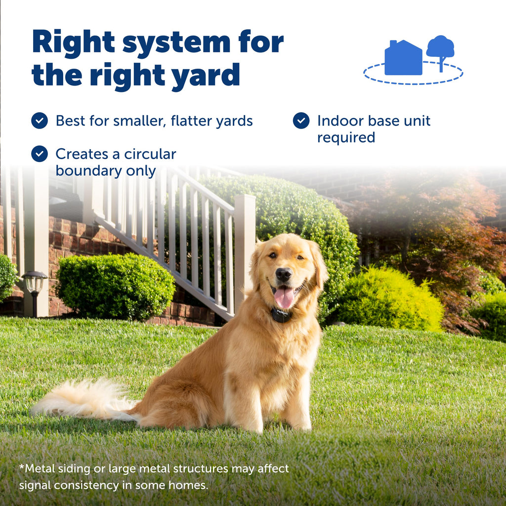 PetSafe Stay & Play Compact Wireless Fence, LCD Screen to Adjust the Circular Boundary, Secure up to a 3,000 Square Metre Area, Use for All Your Pets, Portable System