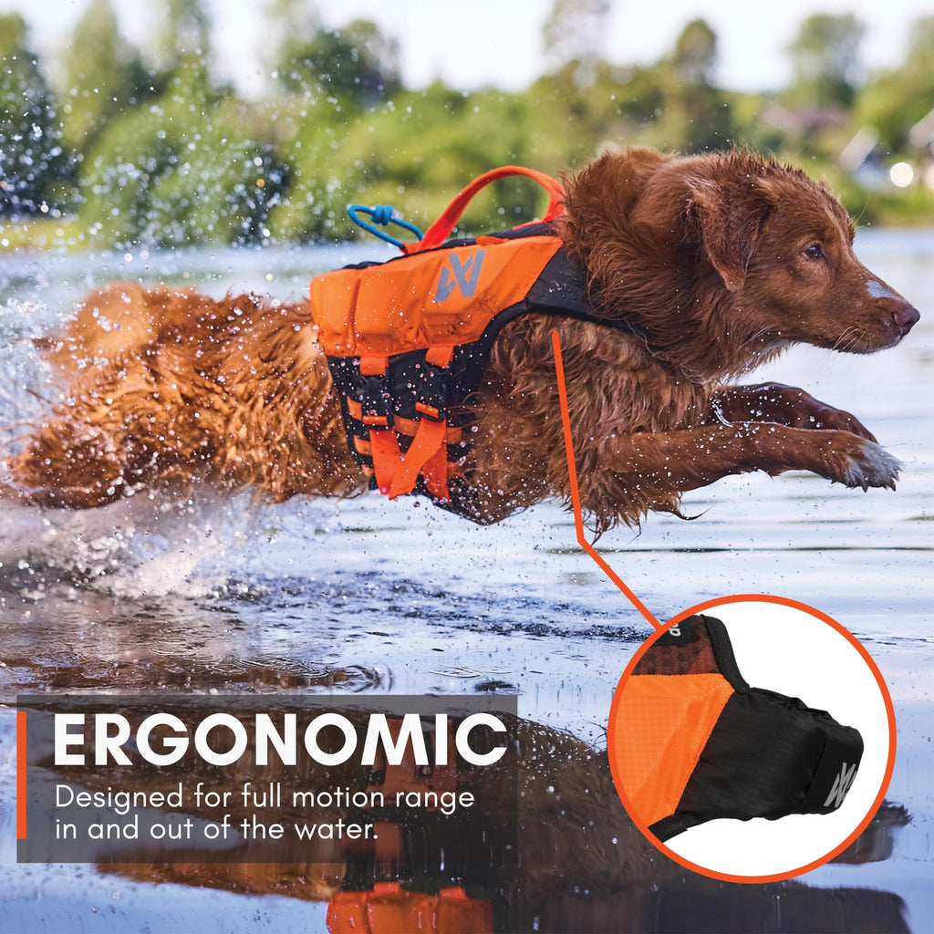 Non-stop Dogwear Protector Life Jacket, Black/Orange